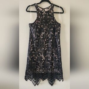 Express Black overlay midi dress